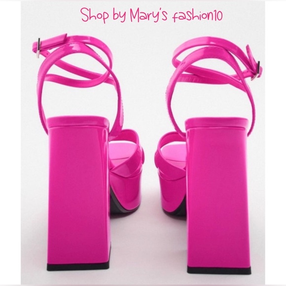 ZARA ~ STRAPPY CHUNKY PLATFORM
HEELED SANDALS (NWT) Bloggers Favorite. - Picture 7 of 11